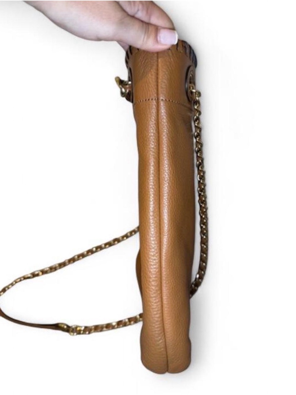Tory Burch Marion Pebbled Leather Shoulder Bag Caramel colorway, pebbled leather - Picture 6 of 8
